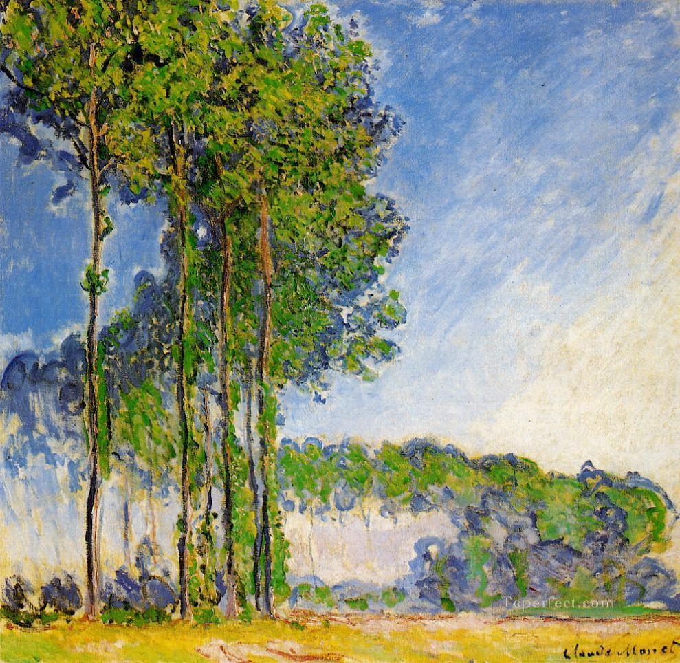 Poplars View from the Marsh Claude Monet woods forest Oil Paintings